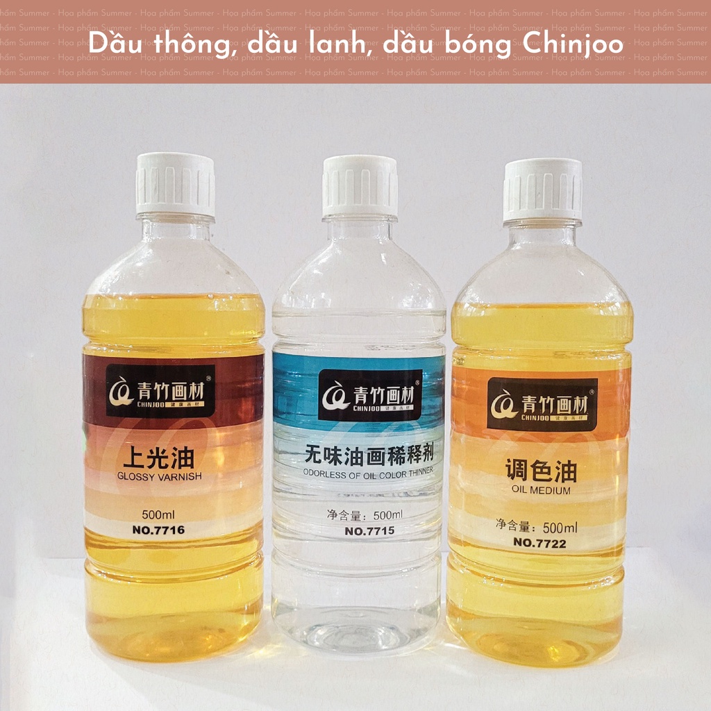 Dầu thông, dầu lanh, dầu bóng Chinjoo chai 500ml
