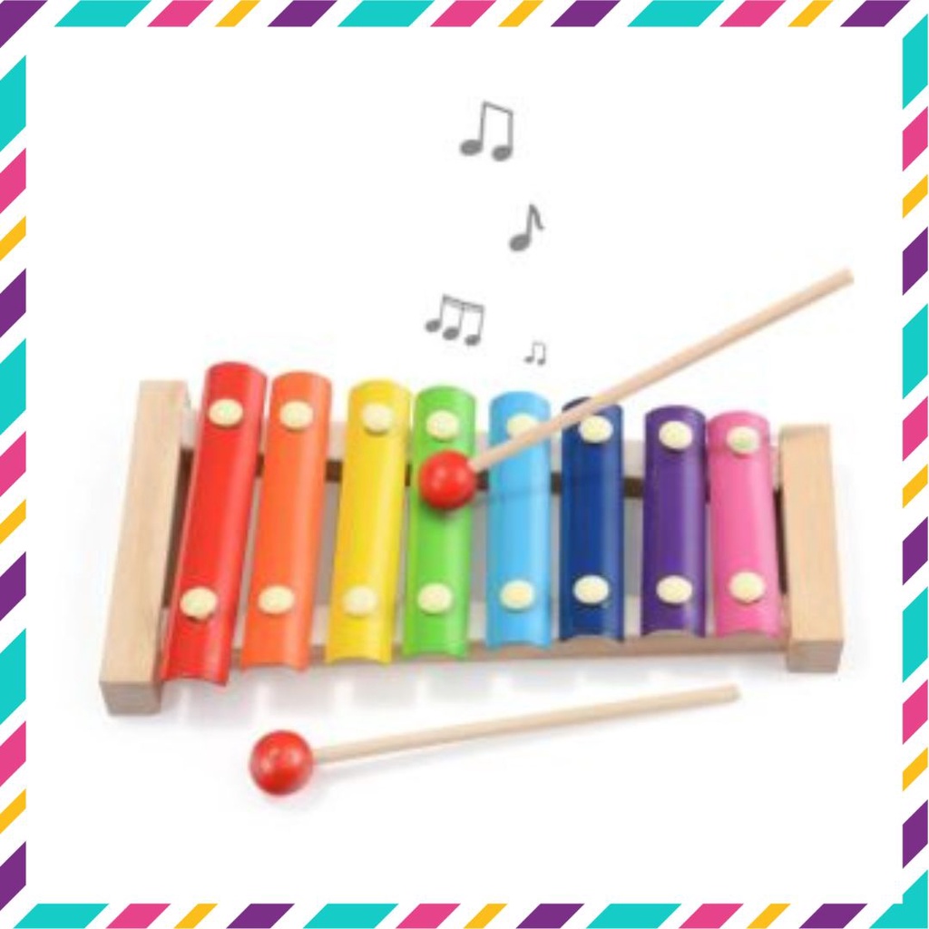 Đồ chơi giáo dục đàn gỗ 8 âm, đồ chơi gỗ cho bé