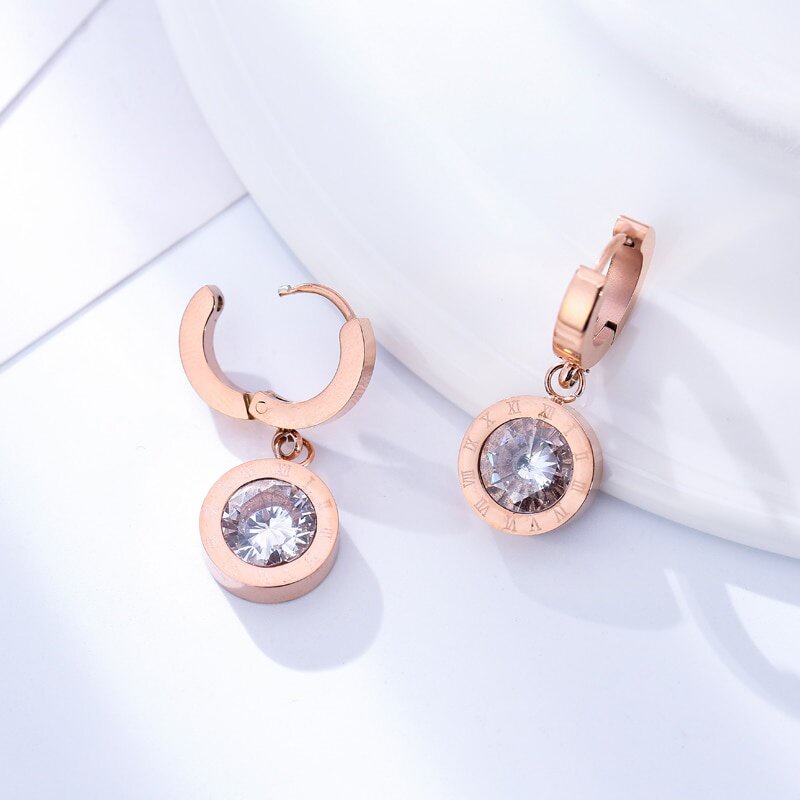 Bông Tai Thép Titan 316l Hình Số La Mã Nhiều Màu Sắc Chất Lượng Cao Cho Nữ