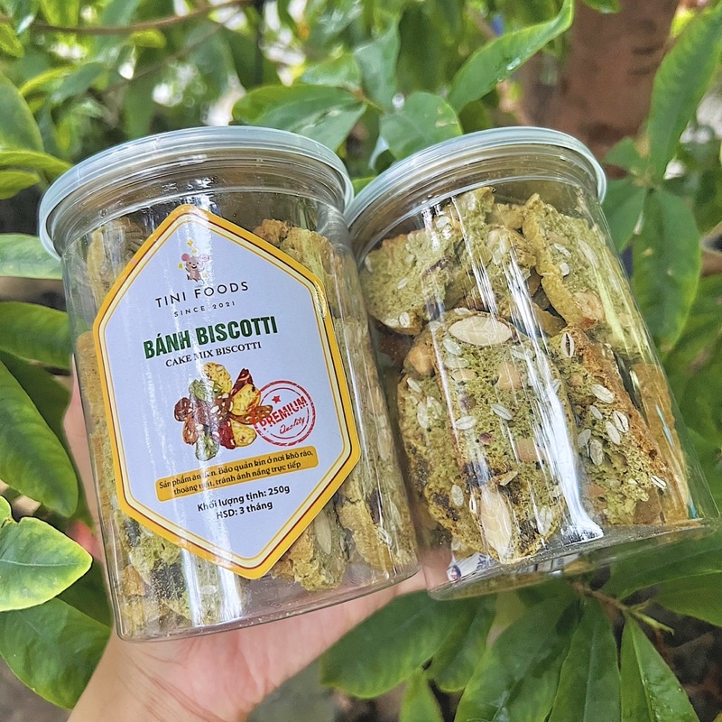 Bánh Biscotti 3 Vị (Vani - Matcha - Socola) Loại 1 - Hàng Chuẩn VSATTP (Lon 250g)