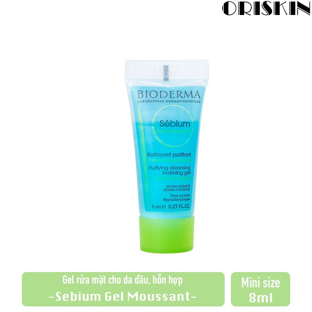 Gel Rửa Mặt Mini Size 8ml Tạo Bọt Cho Da Hỗn Hợp Và Da Dầu Sebium Gel Moussant