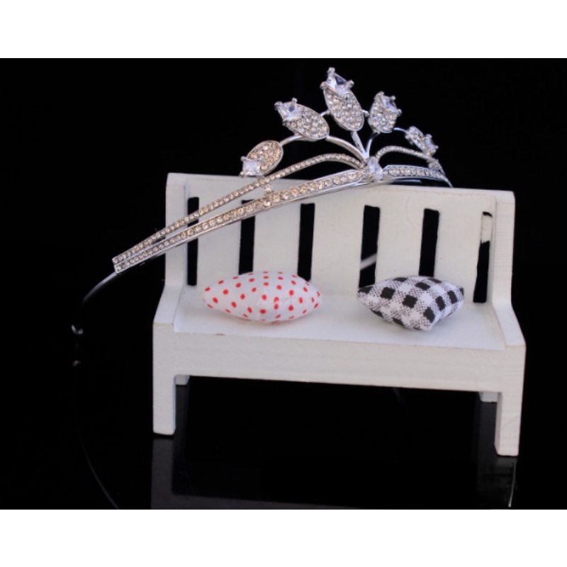 Vương Miện Đính Đá Zircon Sang Trọng Phong Cách Hàn Quốc