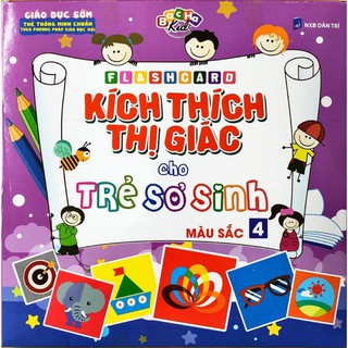 Thẻ Flash Card kích thích thị giác cho trẻ sơ sinh MẦU SẮC (hộp tím)