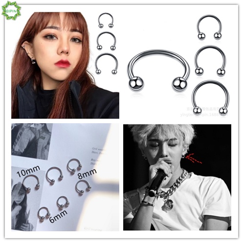 Khuyên tai hình chữ U mini phong cách hip hop Hàn Quốc hời trang cho nam và nữ