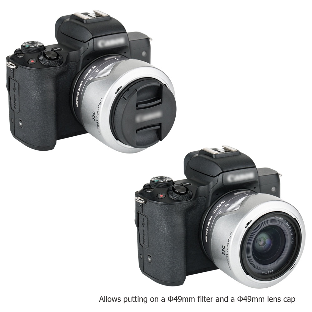 JJC LH-EW53 Loa che nắng Lens EW-53 Cho ống kính máy ảnh Canon RF-S 18-45mm F4.5-6.3 IS STM / EF-M 15-45mm F3.5-6.3 IS STM