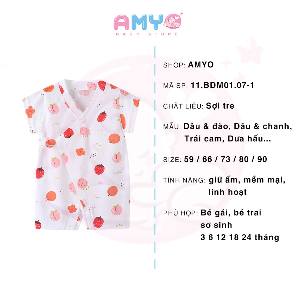 Bộ body đùi KIMONO Yukata đồ sơ sinh AMYO cho bé trai bé gái bodysuit cho bé 11.BDM01.07-1