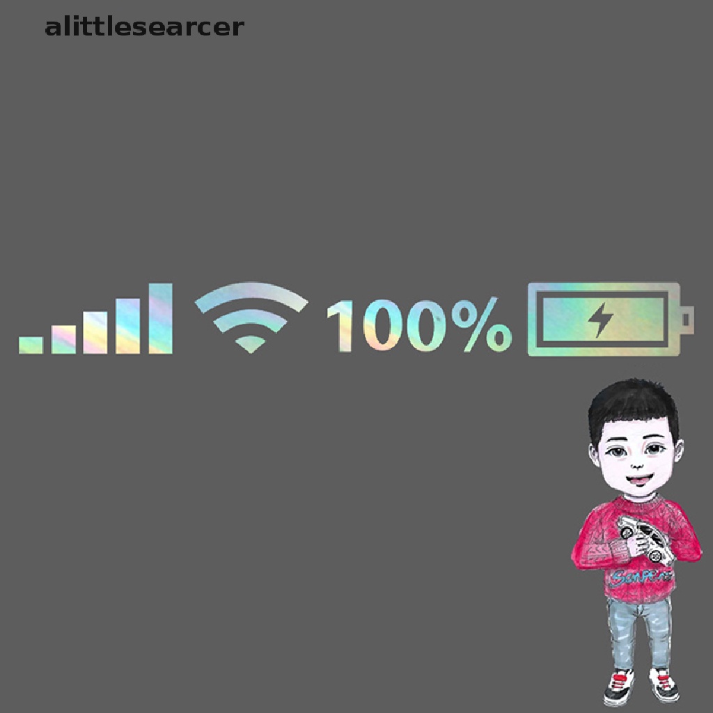 Sticker Pvc Dán Kính Chắn Gió Xe Hơi In Dấu Mức Pin Wifi
