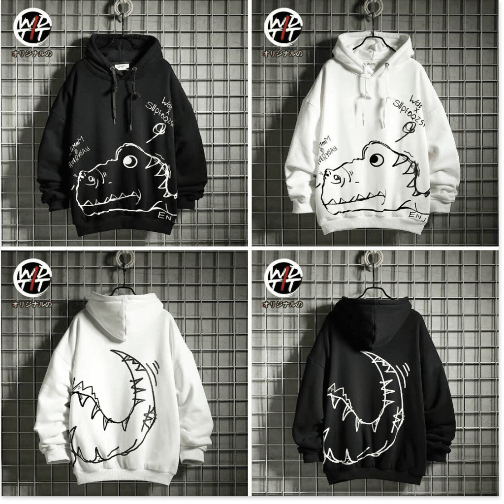 Áo Hoodie Nam Nữ Uniex Chất Nỉ Dày Mịn Thời Trang Cùng Họa Tiết Cá Sầu Vui Nhộn [SUPER FASHION]