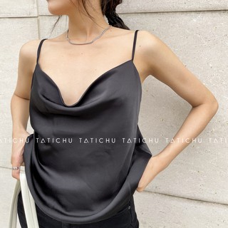 TATICHU Áo 2 dây lụa cổ đổ - Falling Neck Cami Top