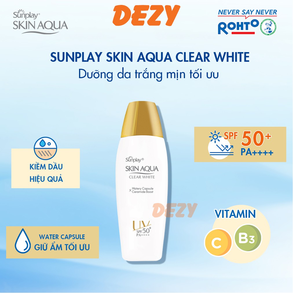 Kem Chống Nắng Sunplay Skin Aqua Nắp Vàng / Nắp Xanh / Nắp Trắng / Hồng Cho Da Mặt - Kcn Nhật Bản Dạng Sữa Gel NPP Dezy