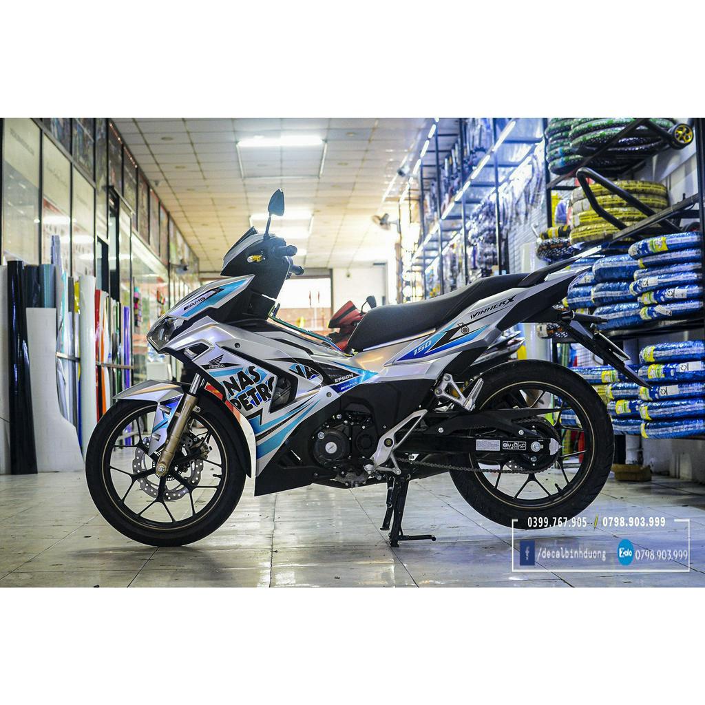 Tem rời Winner X v3 bạc Petronas , dán xe bạc hoặc trắng decal trong suốt , 3 lớp không bay màu