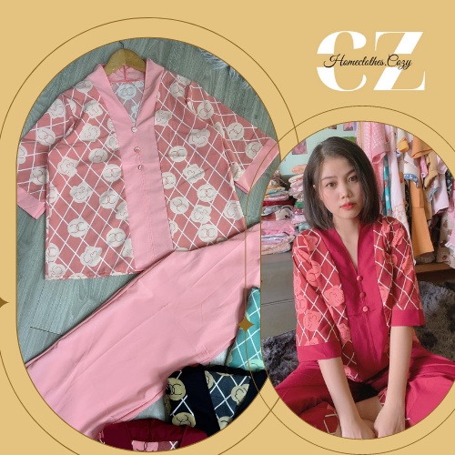 Đồ Lam Đi Chùa Cho Nữ Vải Kate Mềm Họa Tiết đơn giản, Bộ Đi Lễ Chùa Đẹp Sang Trọng