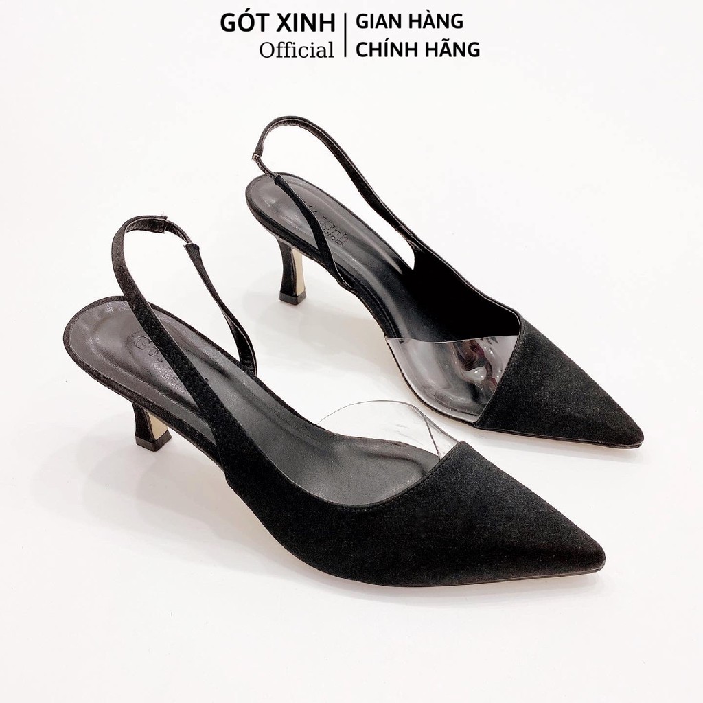 Giày cao gót nữ GÓT XINH G7 da mềm cao 7cm gót nhọn