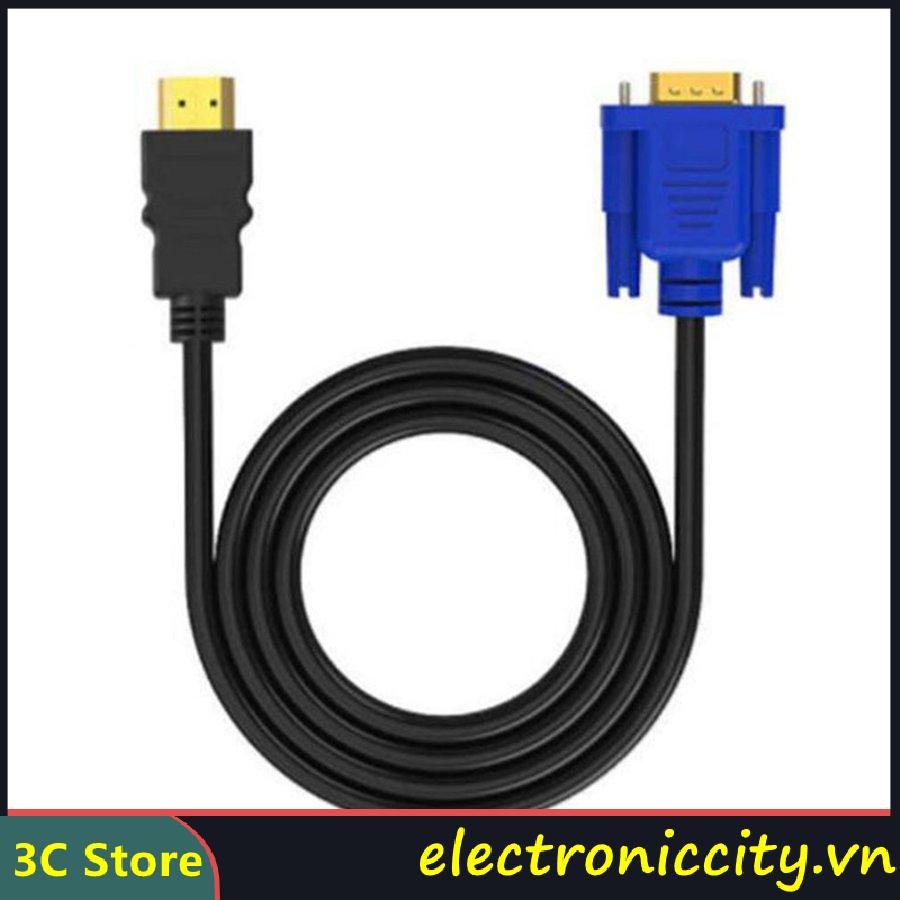 Dây cáp chuyển đổi đầu cắm Mini HDMI sang đầu VGA kèm dây âm thanh 1080P siêu nhỏ
