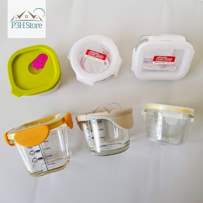 Hộp thủy tinh Lock&amp;Lock Baby Food Container dùng đựng thức ăn cho bé LLG820S3 LLG414S3 LLG508S3 LLG812 LLG510S3 LLG161S3