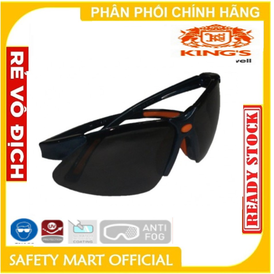 Kính bảo hộ thời trang Kings KY312B tráng bạc, chống xước, chống đọng sương, chống bụi bảo vệ mắt cao cấp