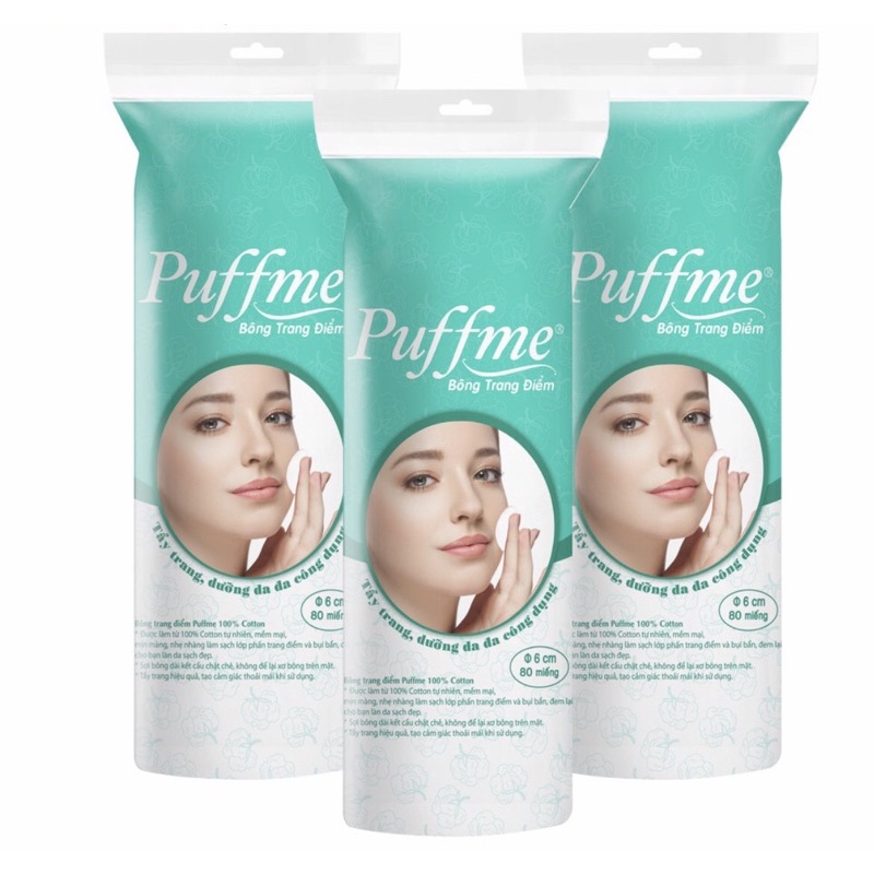 BÔNG TRANG ĐIỂM PUFFME DẠNG TRÒN 80 miếng