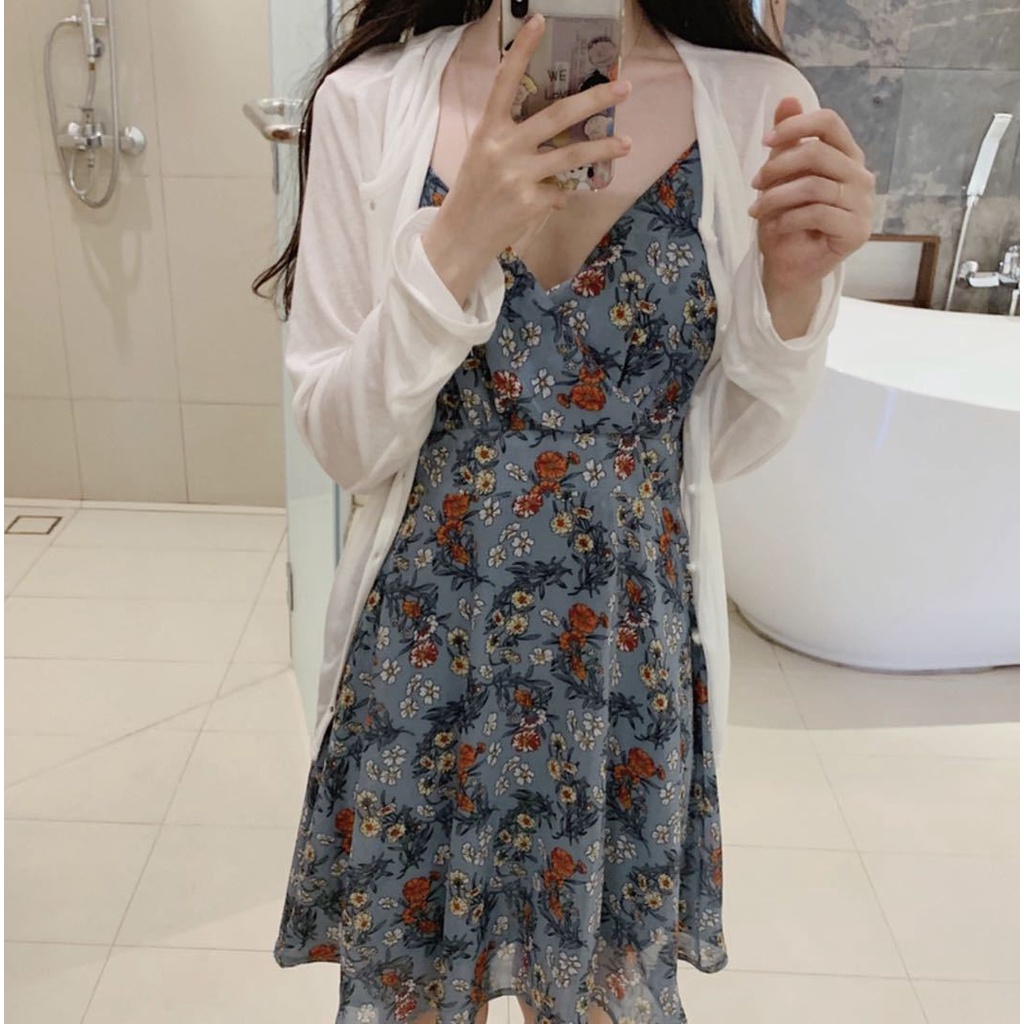 Váy Hoa Đi Biển, Váy Thời Trang Nữ Chất Thun Họa Tiết Hoa Lá Nữ Tính Mát Mẻ VB