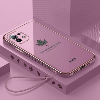 Ốp Điện Thoại Hình Vuông Họa Tiết Lá Phong Cho Samsung Galaxy S21 S20 Note 20 Ultra S21 S20 Fe Plus