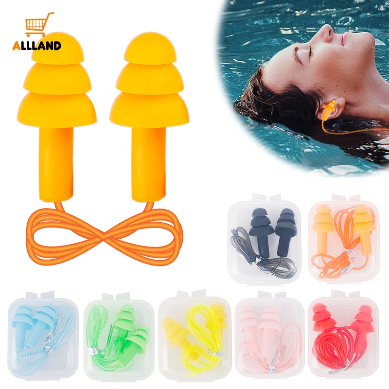 1 Cặp Nút Bịt Tai Chống Ồn Bằng Silicone Và PU Mềm Chống Nước