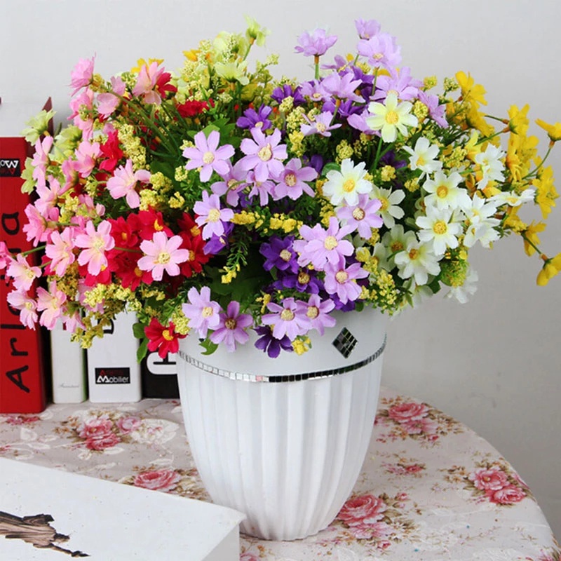 Bó Hoa Cúc Nhân Tạo 28 Bông Nhiều Màu Sắc Dùng Để Trang Trí Nhà Cửa / Tiệc Tùng / Lễ Hội DIY