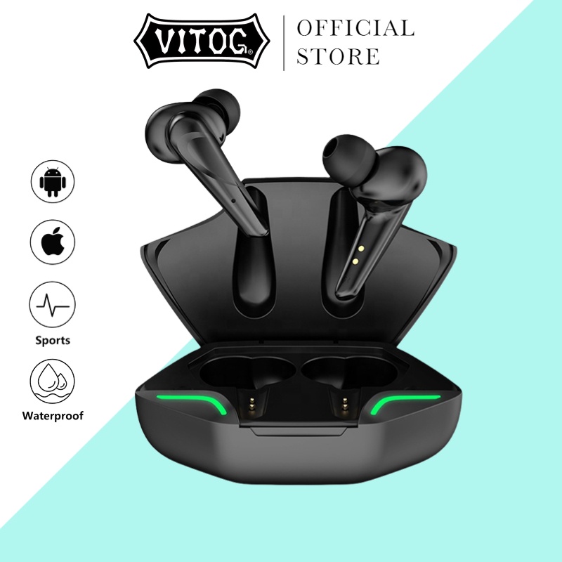 Tai nghe không dây Vitog Tws không trễ chống nước có micro dùng chơi game