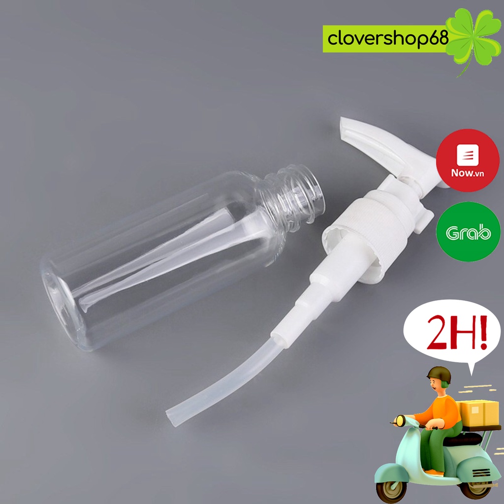 Lọ chiết mỹ phẩm tiện lợi 50ml, 100ml có vòi - Chai chiết mỹ phẩm nhựa Pet có vòi nhấn   Clovershop68