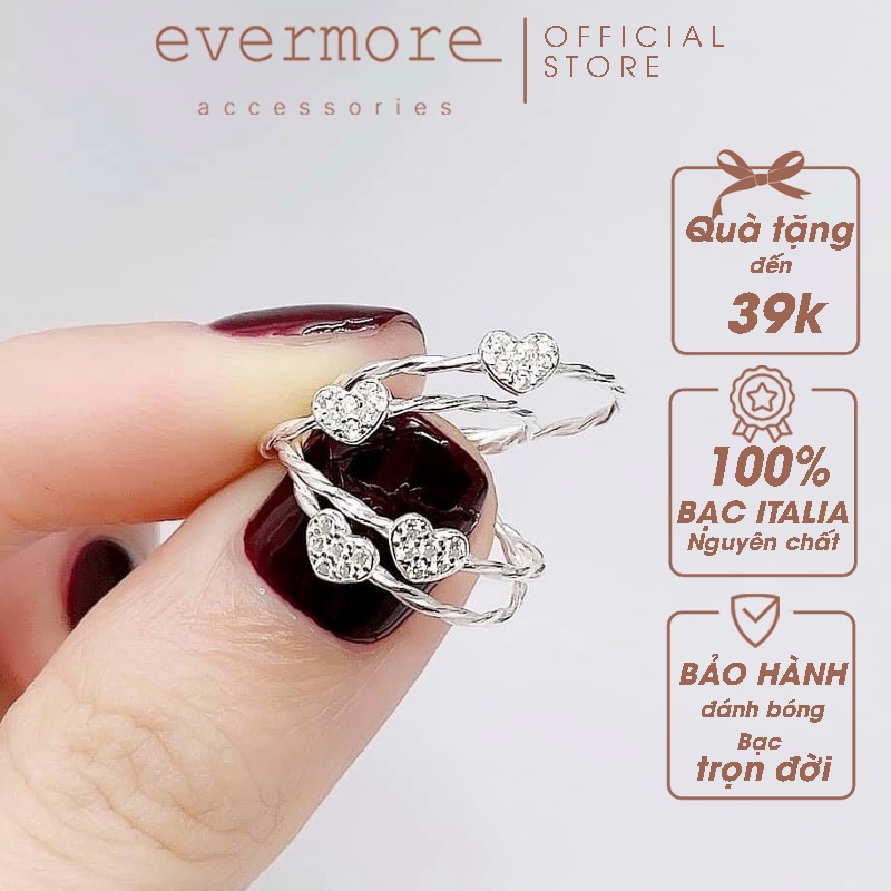 Nhẫn bạc EVERMORE, nhẫn bạc Ý 925 Cưng Ơi dễ thương, minimalism - N047