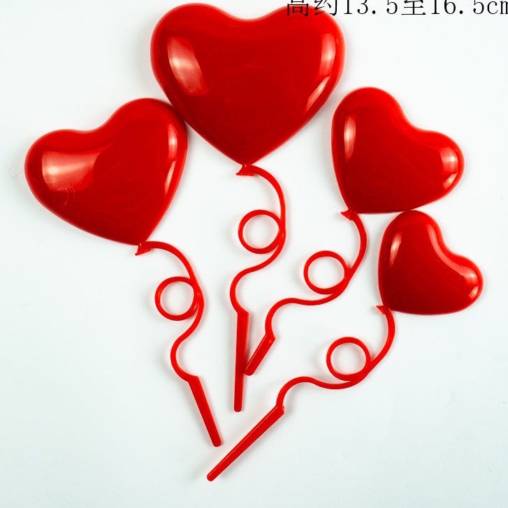 10 Set Cây Cắm Tim Nhựa Trang Trí Bánh Kem