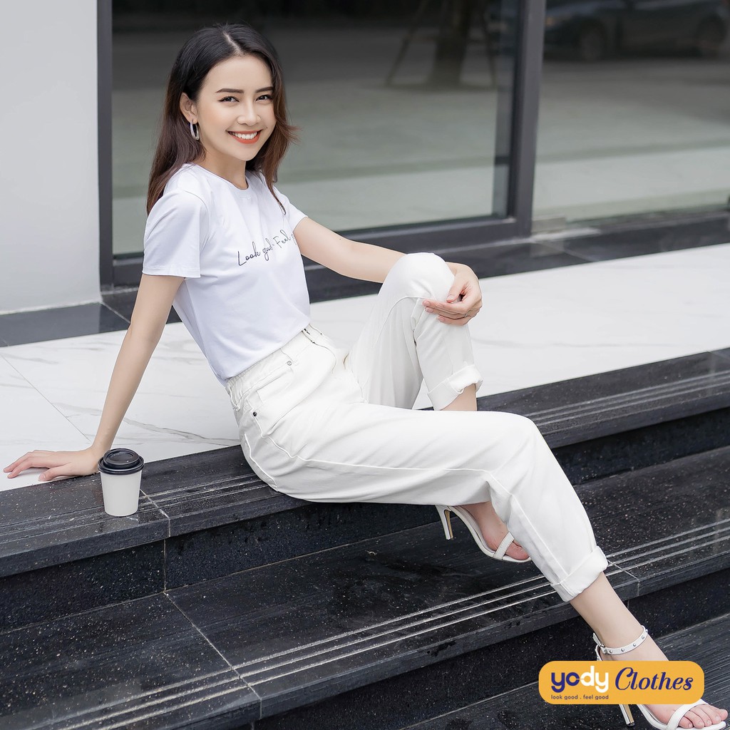 Áo phông nữ YODY cotton cao cấp ngắn tay cổ tròn PPN3508