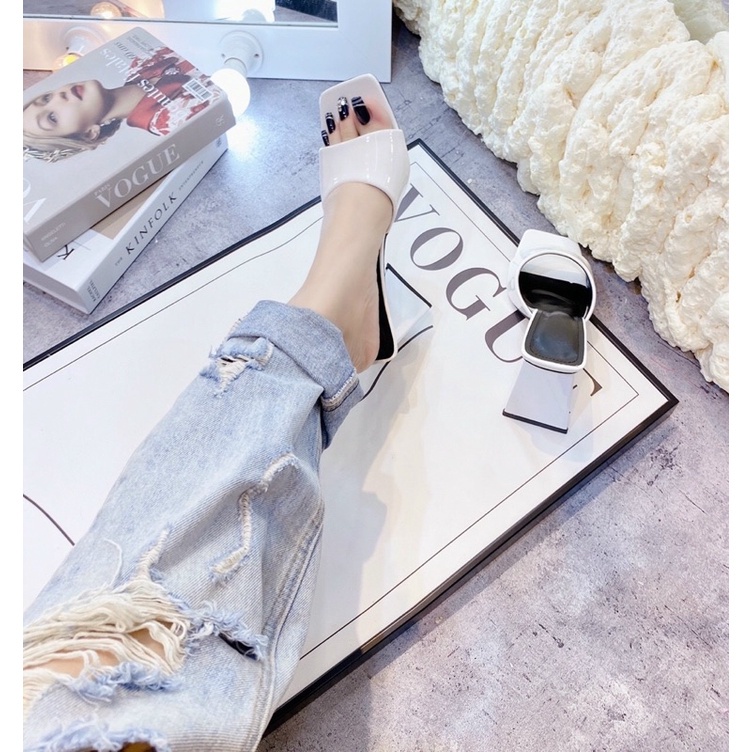 Giày Cao Gót Nữ Mũi Vuông 9p Đế Vuông To Vững Chắc Thời Trang GURI G19