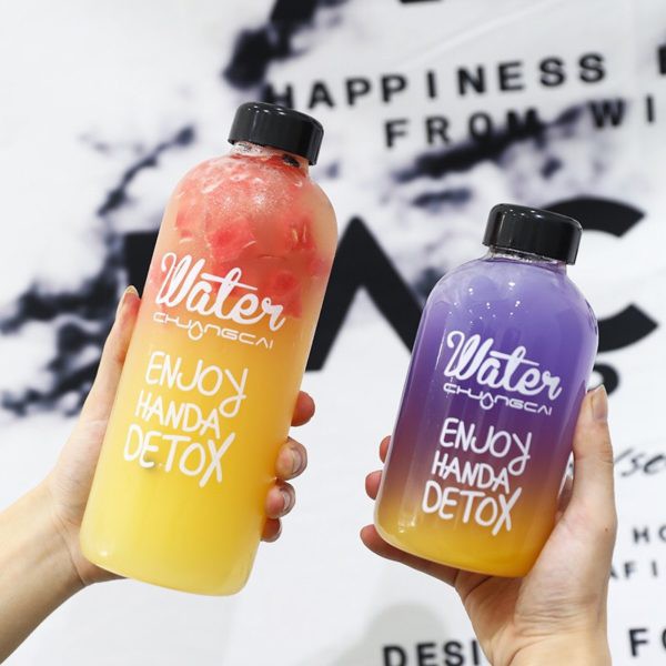 [600ML+1000ML] Bình đựng nước Detox bằng nhựa kèm túi vải tiện lợi