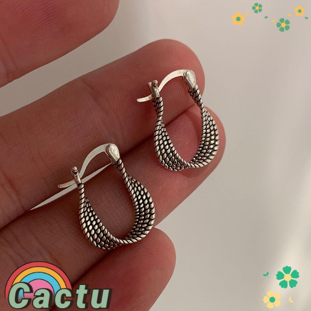 Khuyên Tai S925 Dạng Cuộn Phong Cách Punk Cho Nữ