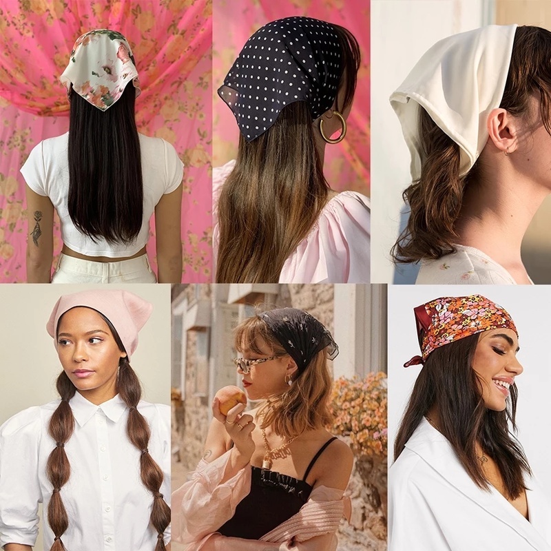 Băng đô vải voan co giãn họa tiết hoa phong cách boho thời trang cho nữ