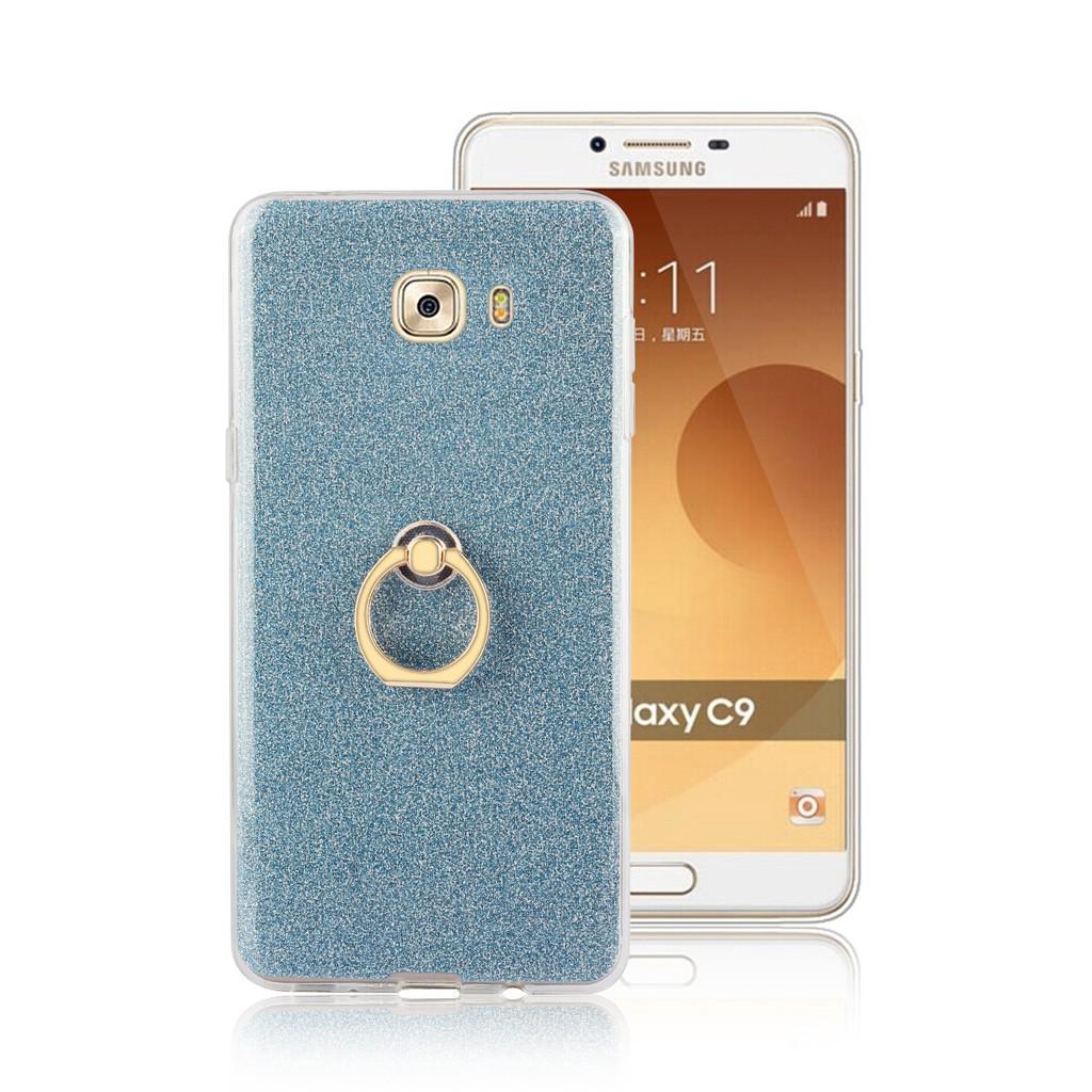 Ốp lưng lấp lánh có nhẫn đỡ cho Samsung Galaxy C9 / C9 Pro
