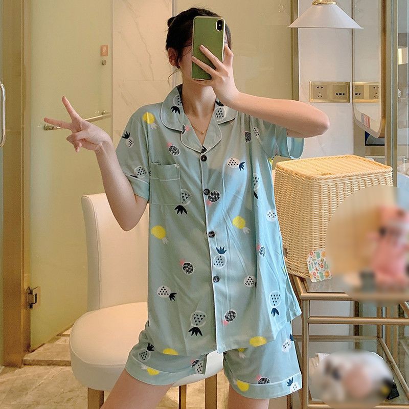 Bộ đồ ngủ ngắn tay in họa tiết hoạt hình đáng yêu cho nữ | BigBuy360 - bigbuy360.vn