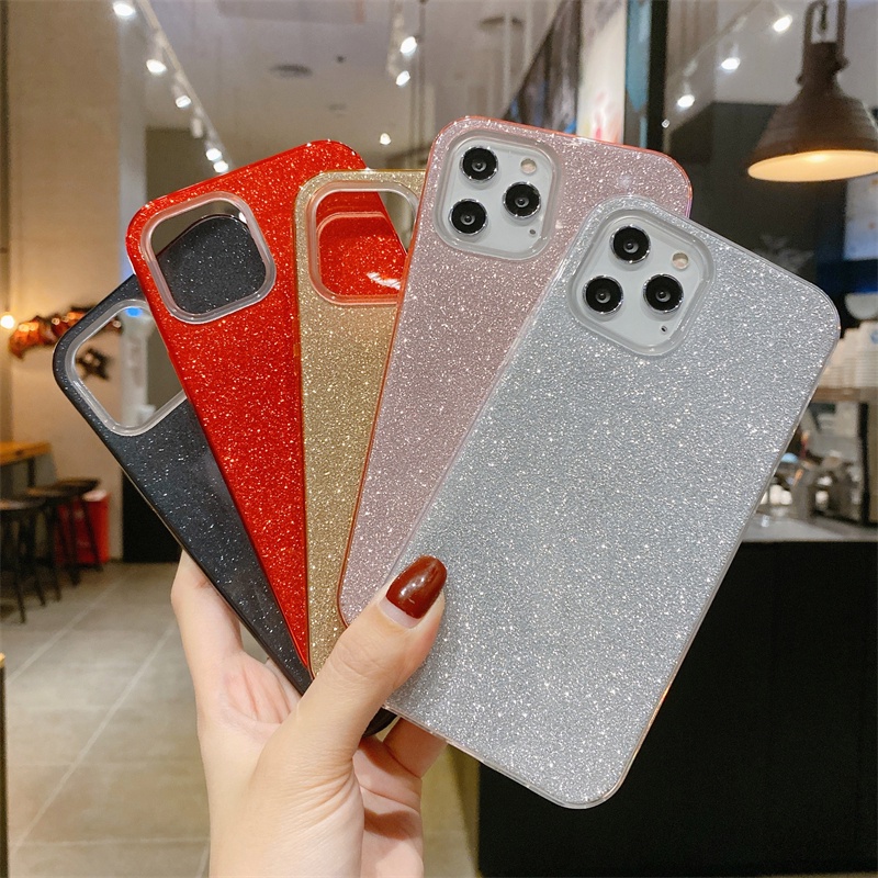 Ốp điện thoại TPU mềm màu gradient lấp lánh thích hợp cho Iphone 11 Pro Max 12 Pro Max X Xr Xs Max 7 8 Plus