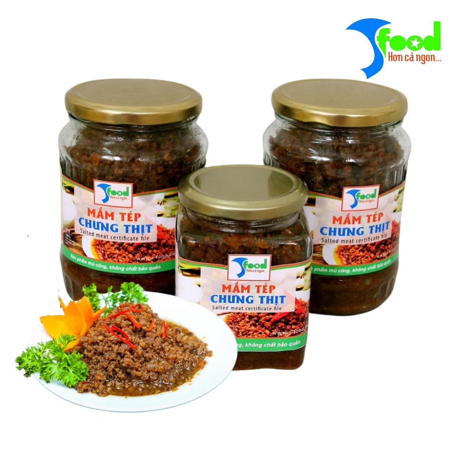 Mắm tép chưng thịt SFOOD ⚡MÃ SKAMA8 GIẢM 8% ĐƠN 300K⚡ Lọ 250gr/450gr – Thịt lợn sinh học Hoàng Long, Mắm tép biển Cát Bà