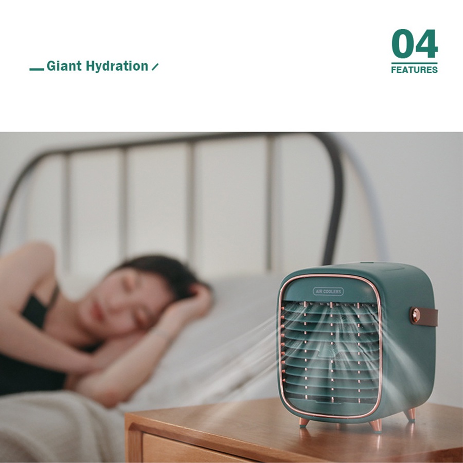 Quạt điều hoà hơi nước để bàn văn phòng tích điện,pin sạc USB