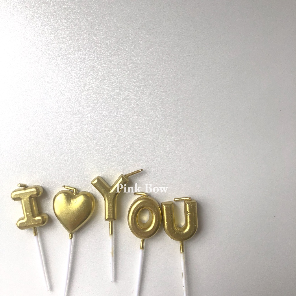 Nến sinh nhật chữ I LOVE YOU màu ĐỎ/HỒNG/XANH/VÀNG/ĐỦ MÀU