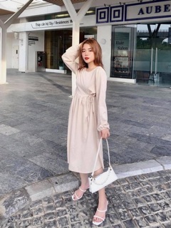 [Ảnh thât] Váy Babydoll dài tay thắt eo