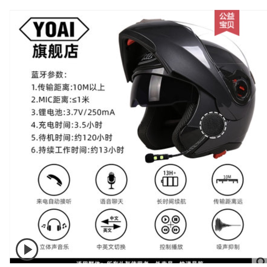 Mũ bảo hiểm full face lật cằm cao cấp YOAI