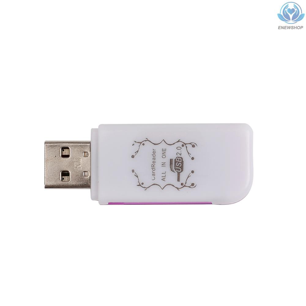 【enew】4-In-1 USB 2.0 Card Reader Multi-port Card Reader for TF/MMC/MS/M2