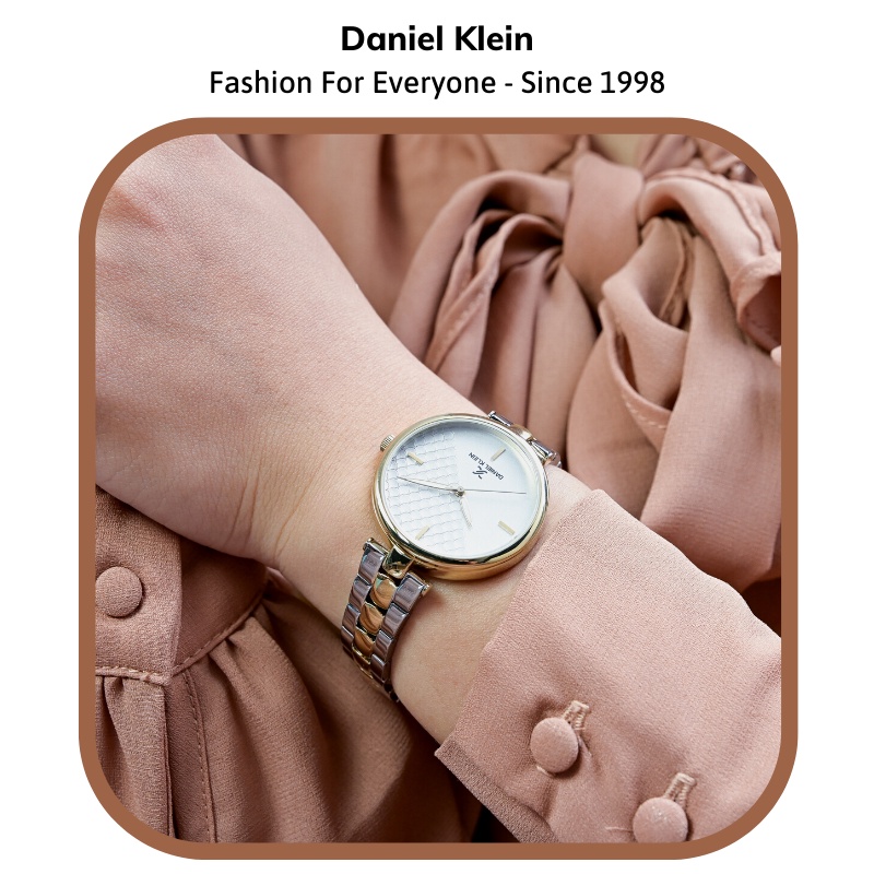 Đồng hồ nữ Daniel Klein Watch DK.1.12556 mặt nhỏ kính cứng chống xước, chống nước, dây thép đeo tay cao cấp chính hãng