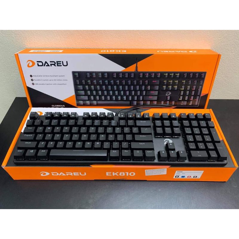 Bàn phím cơ Gaming DAREU EK810 Pink / Black (MULTI-LED, Blue/ Brown/ Red D switch)
