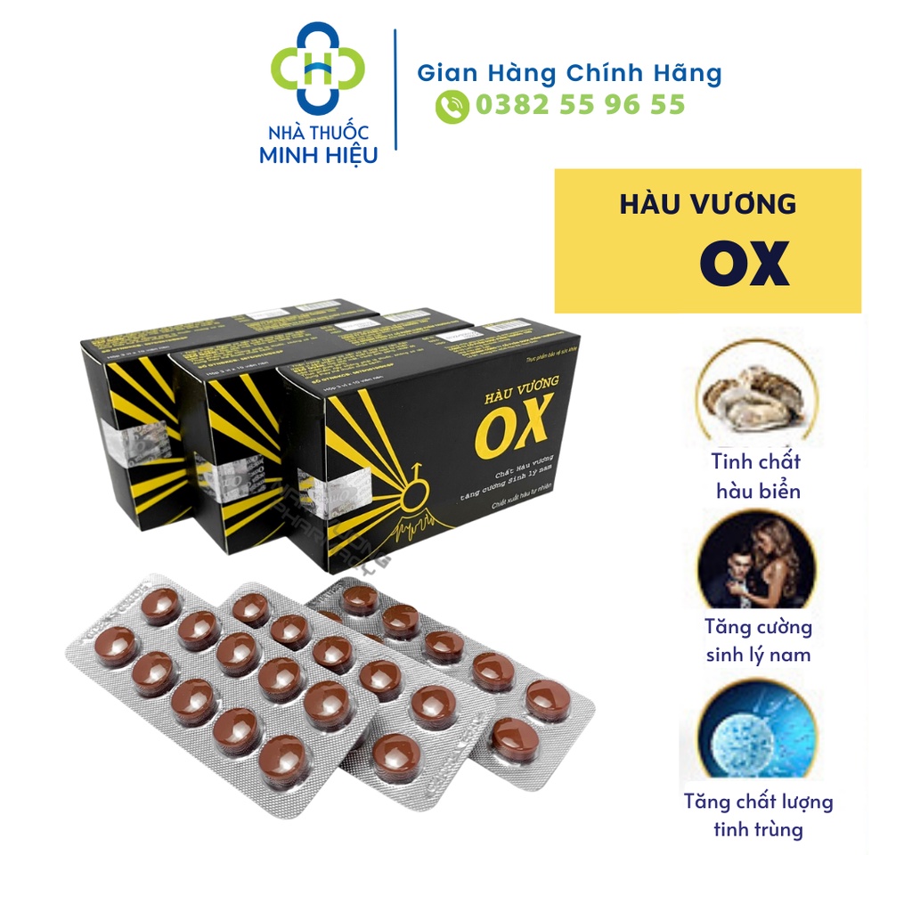 Hàu vương OX plus - Tăng cường sinh lý nam giới,tăng chất lượng tinh trùng,Cải thiện xuất tinh sớm, yếu sinh lý-Hộp 30v