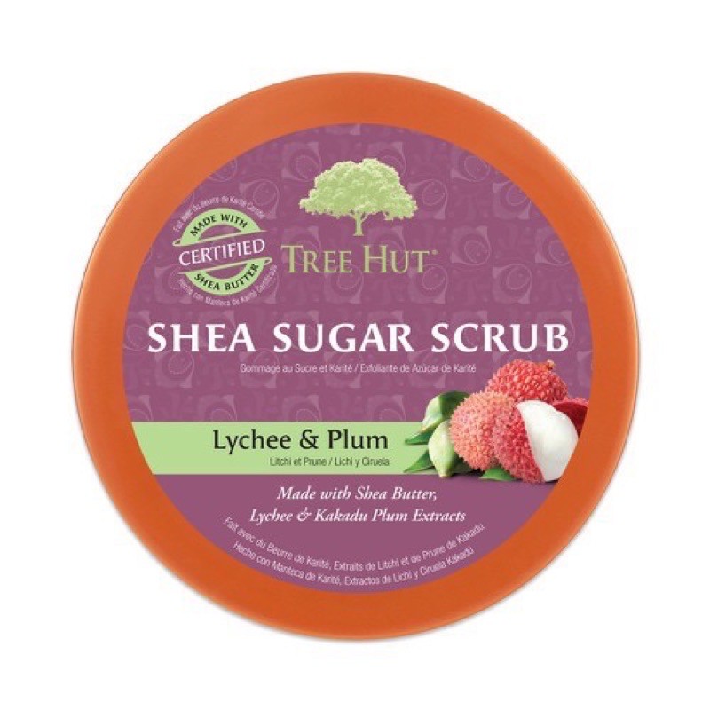 Hũ lớn 510gr Tree Hut Shea Sugar Srcub Lychee &amp; Plum