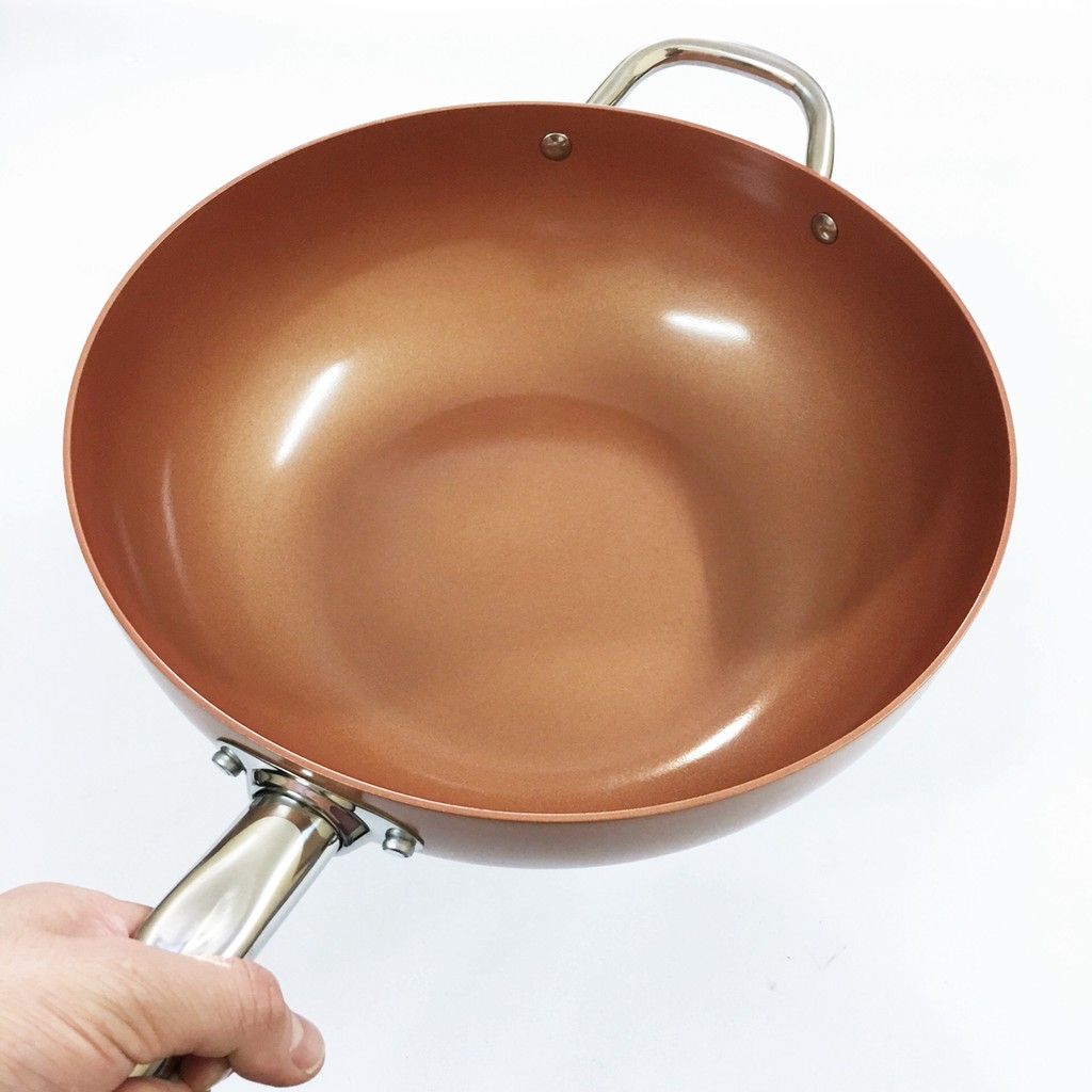 Chảo xào chống dính Chính hãng SUPER CHEF Hợp kim tráng men đáy từ Tay cầm chống nóng 30cm SC_W1030