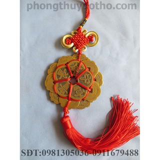 Dây tiền hoa mai kết - phong thủy đồ thờ. Đồng xu