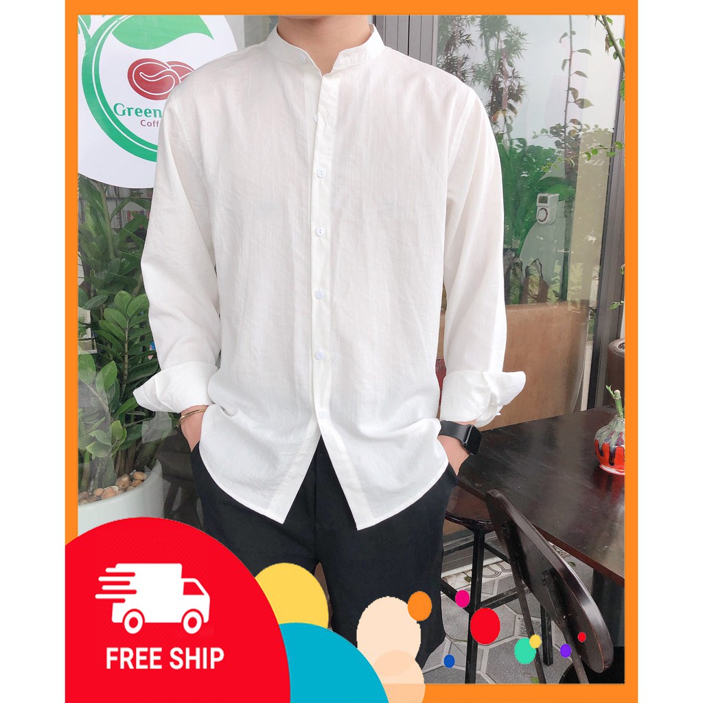 [ FREESHIP ] Sơ mi đũi dài tay cổ trụ
